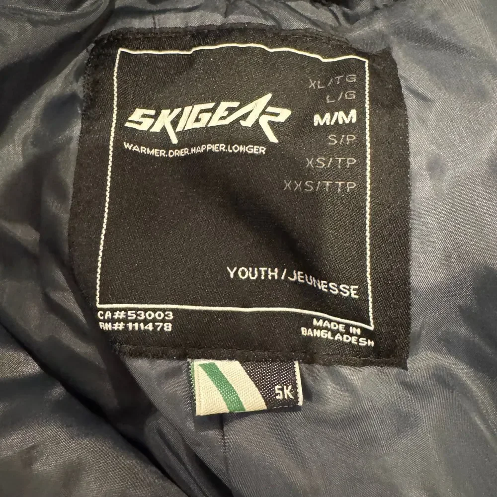 SKIGEAR Ski‎ Snow Board Pants YOUTH MED Black Front Zip Gators Reinforced Rear